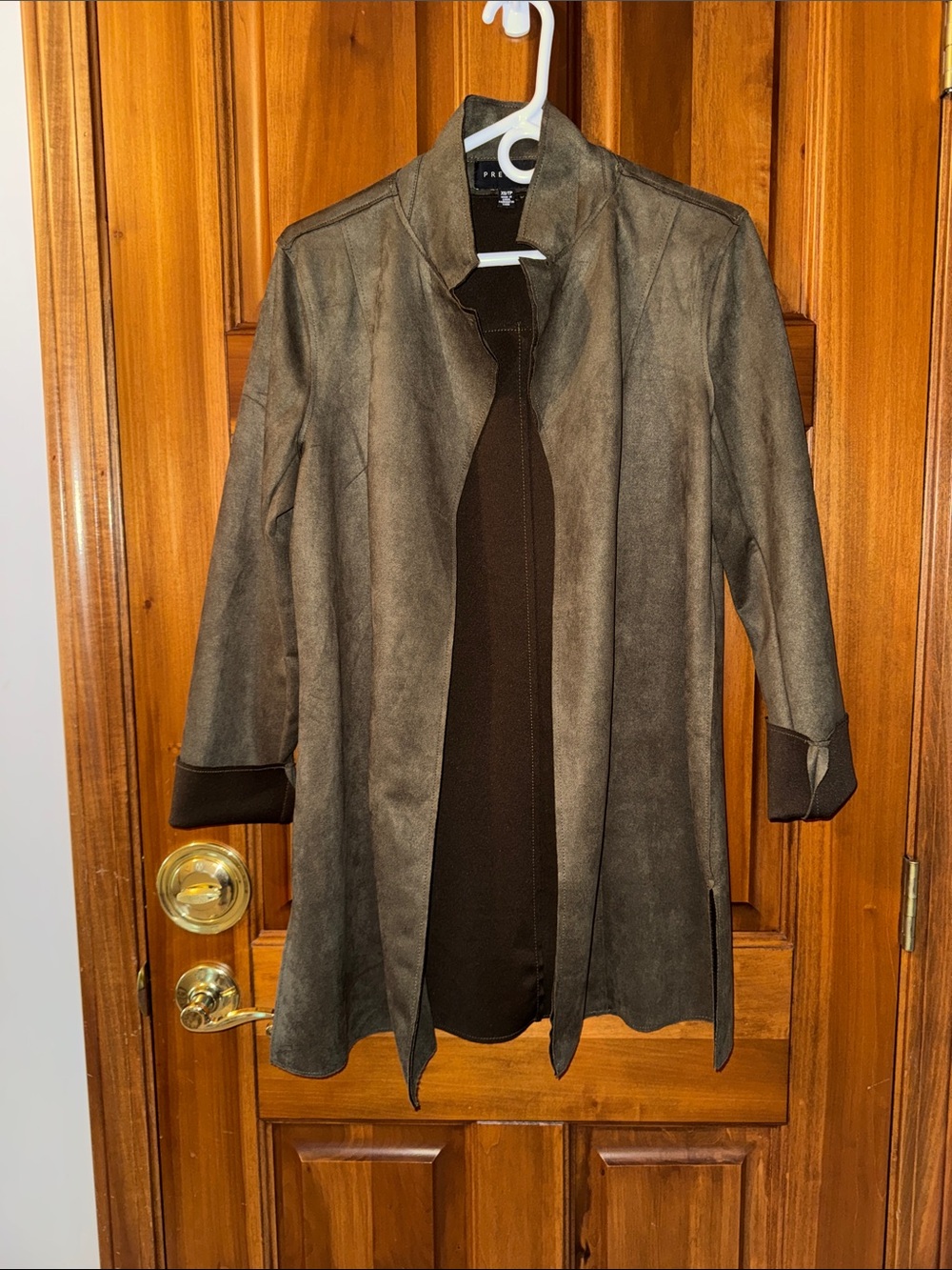Premise Olive Green Open-Front Trench Coat